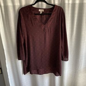 ❄️🎄LOFT** burgundy blouse**